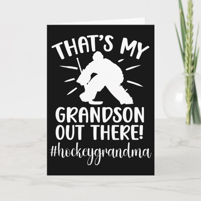 My Grandson Hockey Grandma Ice Hockey Player Grand Card (Front)