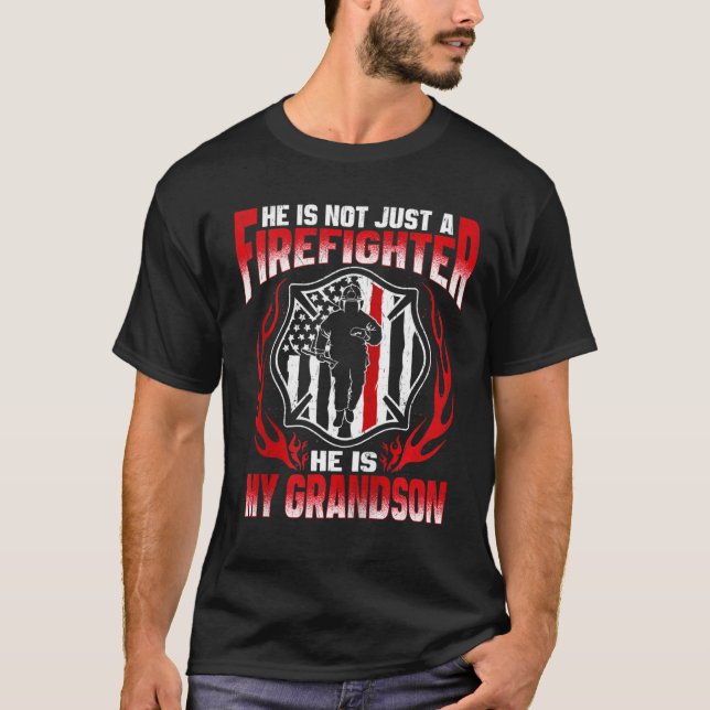My Grandson Is A Firefighter Proud Fire Grandma Gr T-Shirt (Front)