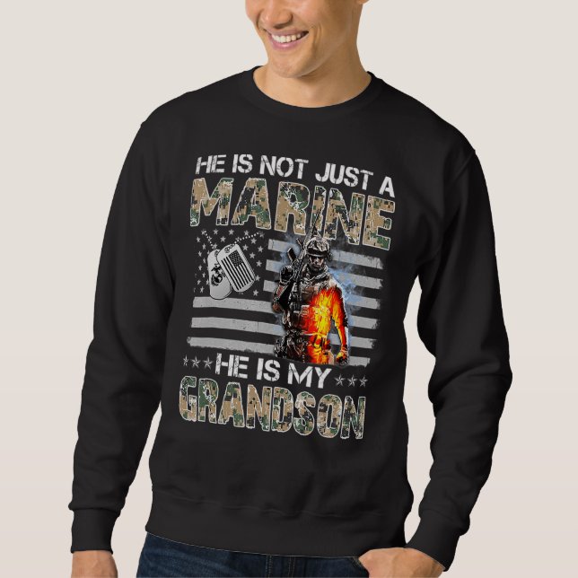 My Grandson Is A Marine Proud Grandma Proud Grandp Sweatshirt (Front)