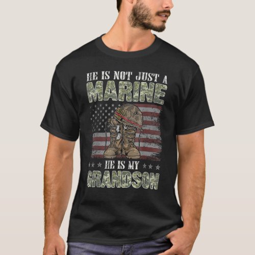My Grandson Is A Marine Proud Grandma Proud Grandp T_Shirt