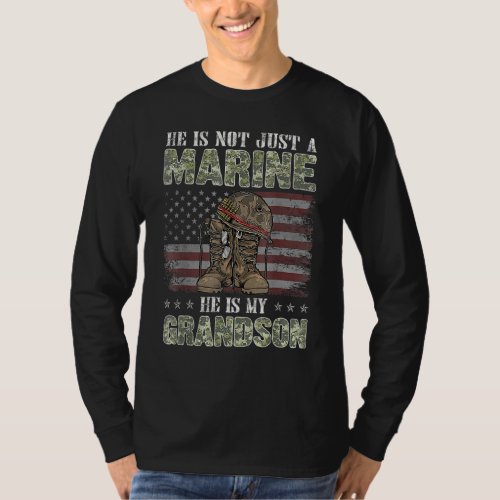 My Grandson Is A Marine Proud Grandma Proud Grandp T_Shirt