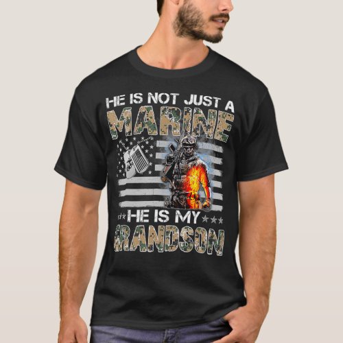 My Grandson Is A Marine Proud Grandma Proud Grandp T_Shirt