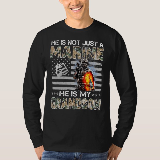 My Grandson Is A Marine Proud Grandma Proud Grandp T-Shirt (Front)