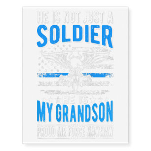 My Grandson Is A Soldier Hero Proud Air Force Gift Temporary Tattoos