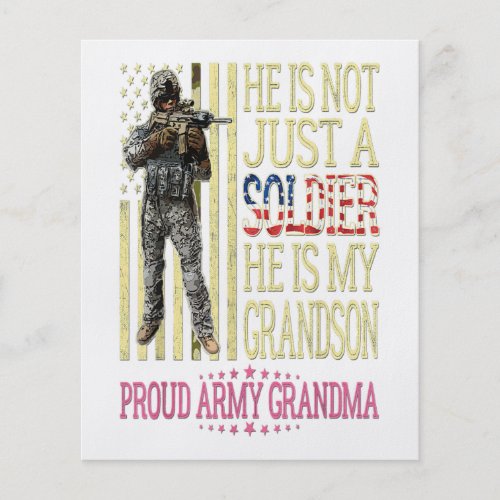 My grandson is a soldier proud army grandma gift flyer