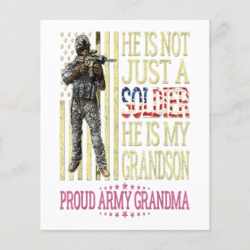 My grandson is a soldier proud army grandma gift flyer