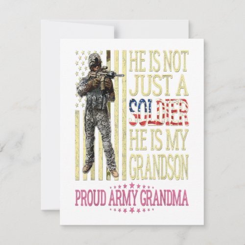 My grandson is a soldier proud army grandma gift invitation