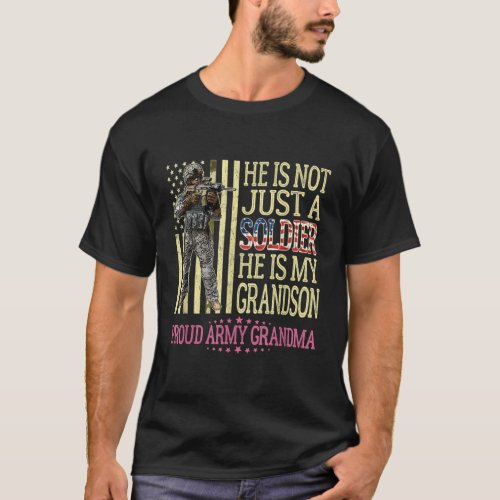 My Grandson Is A Soldier Proud Army Grandma T_Shirt