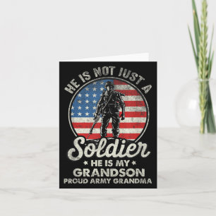 My Grandson Is A Soldier Quote Proud Army Grandma  Card