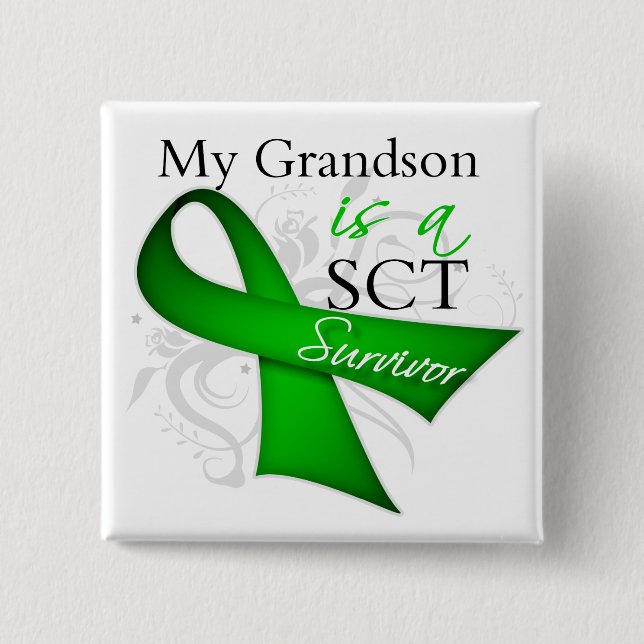 My Grandson is a Stem Cell Transplant Survivor Button (Front)