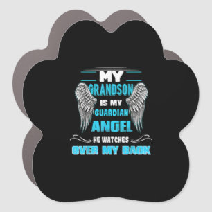 My Grandson Is My Guardian Angel Car Magnet