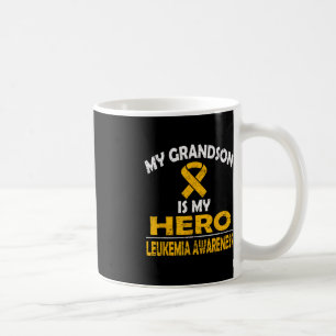 MY GRANDSON IS MY HERO LEUKEMIA AWARENESS T SHIRT COFFEE MUG