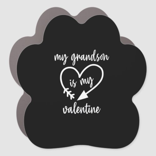 My Grandson Is My Valentine Cute Valentines Car Magnet