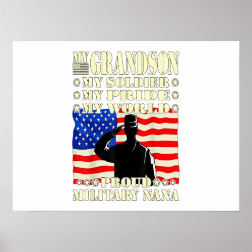 My grandson my soldier hero proud military gift poster