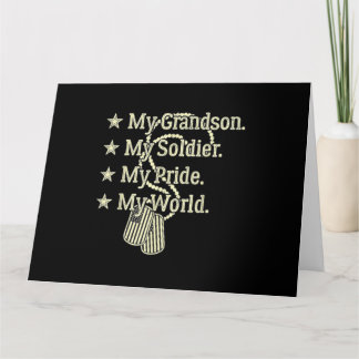 My Grandson My Soldier Hero Proud Military Grandpa Card