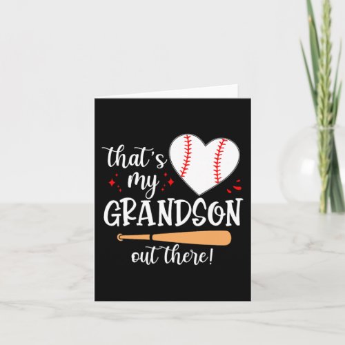 My Grandson Out There Gifts Women Baseball Grandma Card