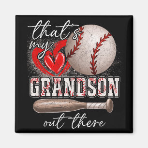 My Grandson Out There Gifts Women Baseball Grandma Magnet