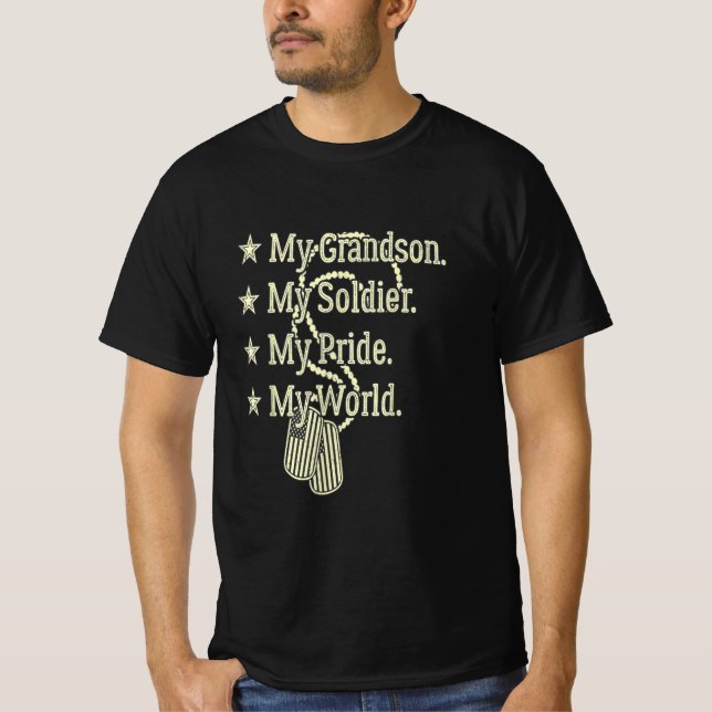 My grandson soldier hero military grandpa gift T-Shirt (Front)