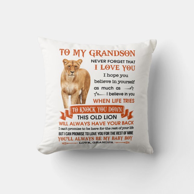 My Grandson Throw Pillow (Front)
