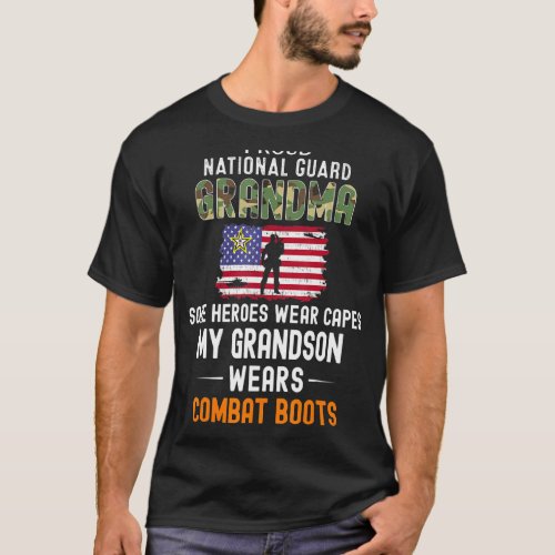 My Grandson Wears Combat Boots Proud National Guar T_Shirt