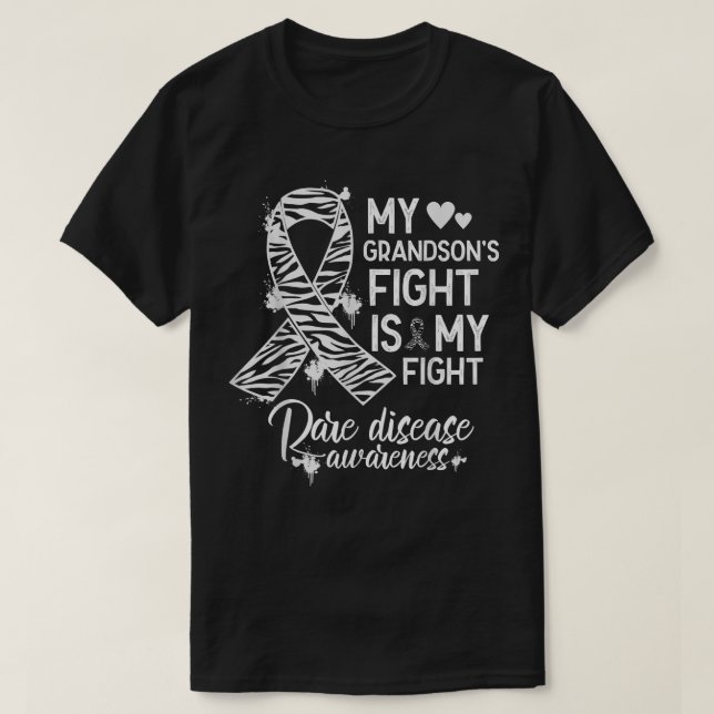 My Grandson's Fight Is My Fight Rare Disease Aware T-Shirt (Design Front)