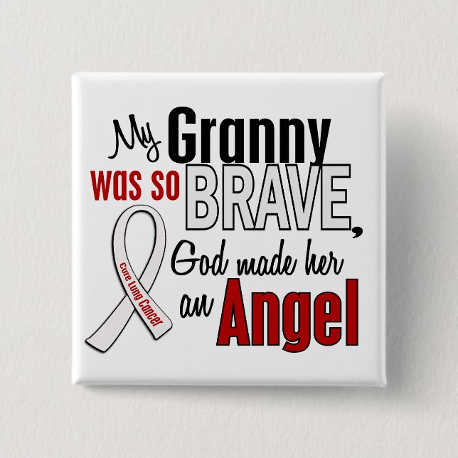 My Granny Is An Angel Lung Cancer Pinback Button (Front)