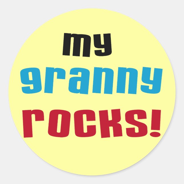 My Granny Rocks T shirts and Gifts Classic Round Sticker (Front)