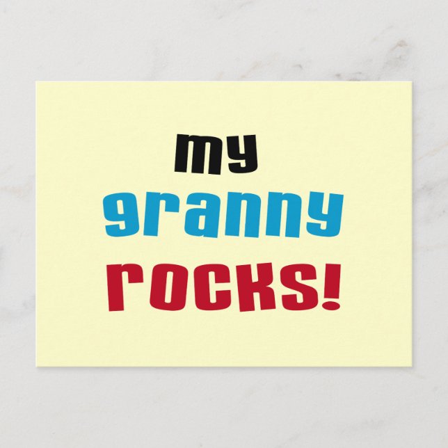 My Granny Rocks T shirts and Gifts Postcard (Front)