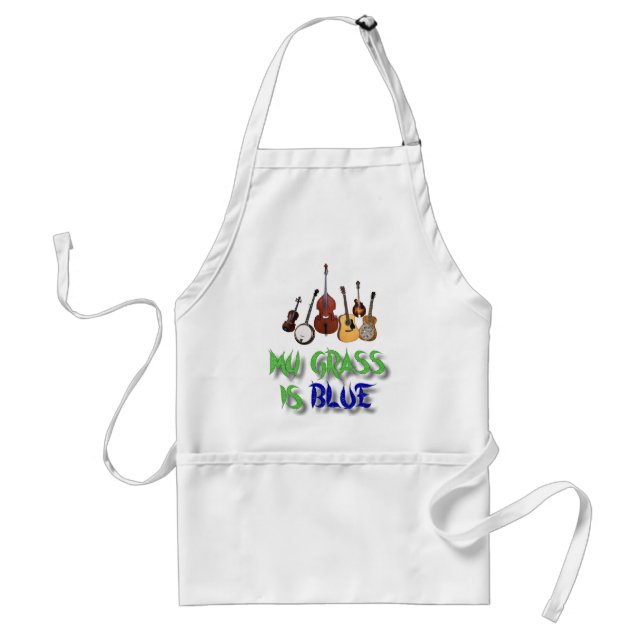 MY GRASS IS BLUE-APRON ADULT APRON (Front)