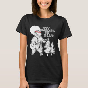 My Grass Is Blue Banjo Bear Hippie Grizzly T-Shirt