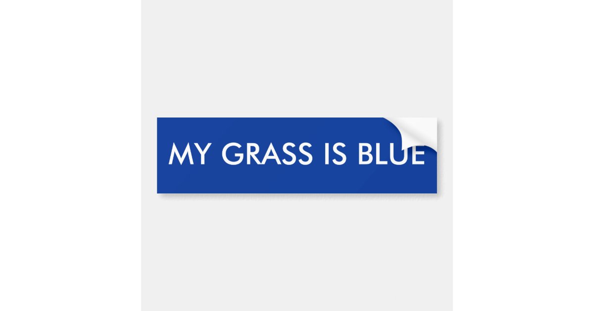 MY GRASS IS BLUE BUMPER STICKER Zazzle