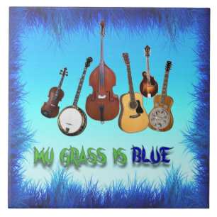 MY GRASS IS BLUE CERAMIC TILE