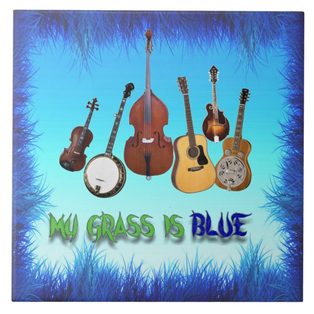 MY GRASS IS BLUE CERAMIC TILE (Front)