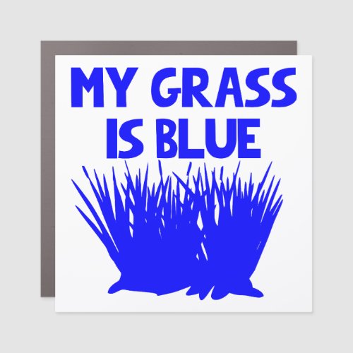 MY GRASS IS BLUE T_Shirt Car Magnet