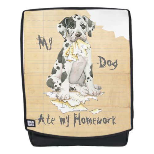 My Great Dane Ate My Homework Backpack