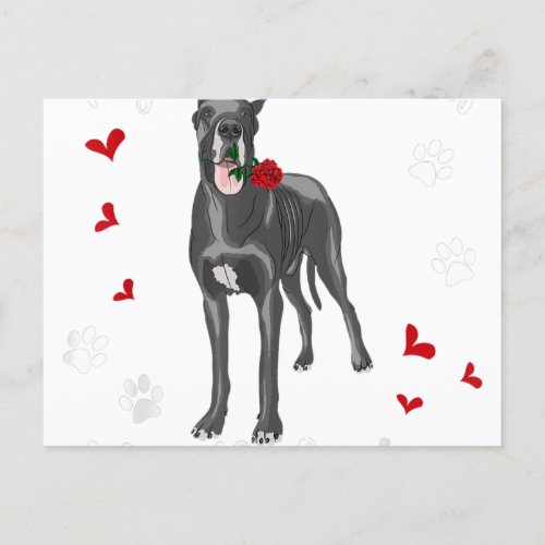 My Great Dane Is My Valentine Great Dane Lover Gif Announcement Postcard