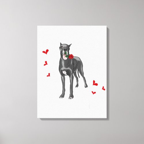 My Great Dane Is My Valentine Great Dane Lover Gif Canvas Print