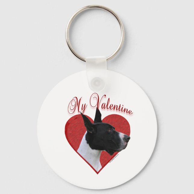 My Great Dane Valentine Keychain (Front)