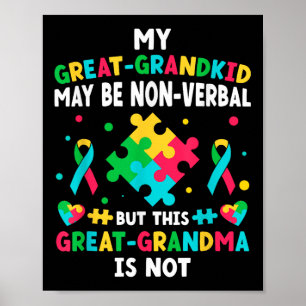 My Great-grandkid Autism Great Grandma Autism Poster