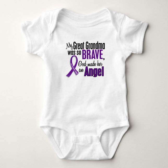 My Great Grandma Is An Angel Pancreatic Cancer Baby Bodysuit (Front)