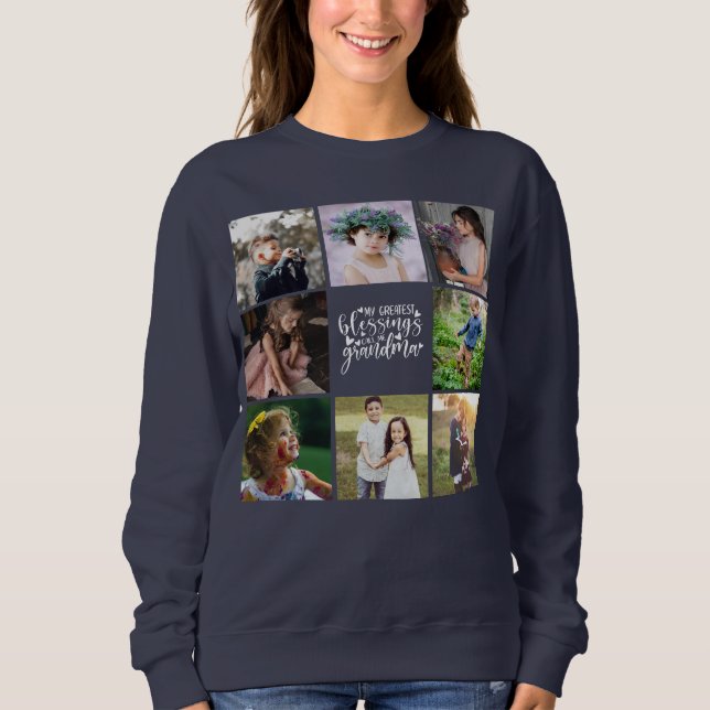 My Greatest Blessings Call Me Grandma Photo T-Shir Sweatshirt (Front)