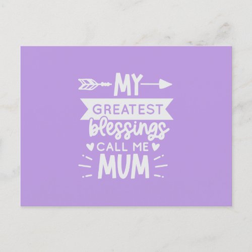 My Greatest Blessings Call Me Mom Mothers Day  Postcard