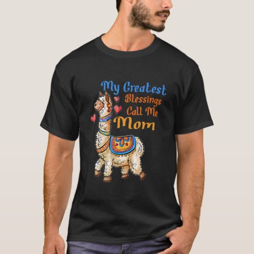 My Greatest Blessings Call Me Mom No Prob Llama Mo T_Shirt