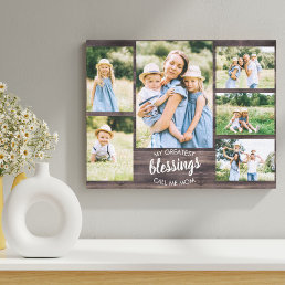 My Greatest Blessings Mom Quote 6 Photo Rustic Canvas Print