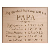 My Greatest Blessings Names Wooden Wall Sign (Front)