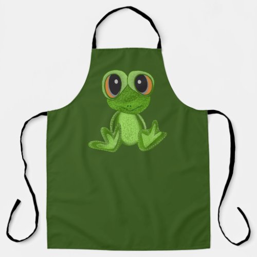 My Green Frog Friend Apron