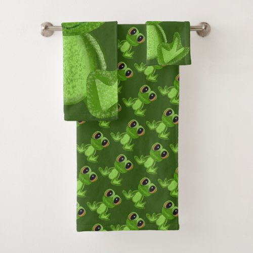 My Green Frog Friend Bath Towel Set