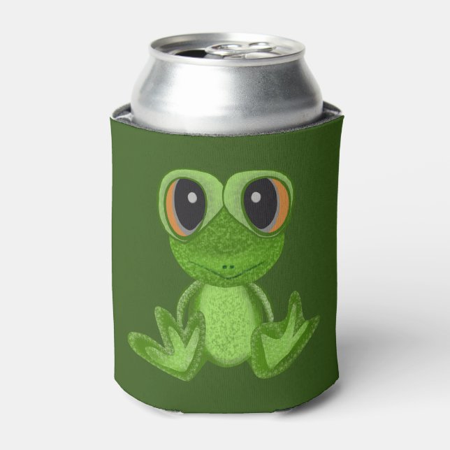 My Green Frog Friend Can Cooler (Can Front)