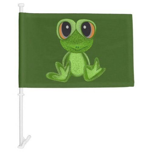 My Green Frog Friend Car Flag