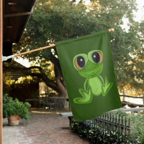 My Green Frog Friend House Flag